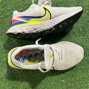 Nike White and Yellow Athletic Shoes